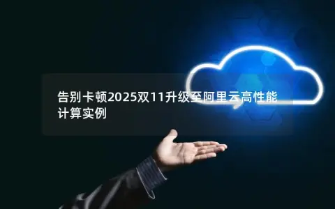 告别卡顿2025双11升级至阿里云高性能计算实例