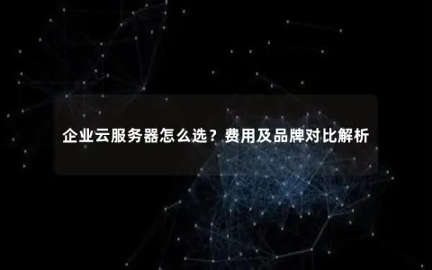 企业云服务器怎么选？费用及品牌对比解析