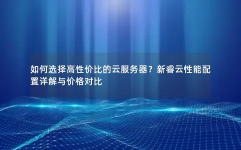 如何选择高性价比的云服务器？新睿云性能配置详解与价格对比