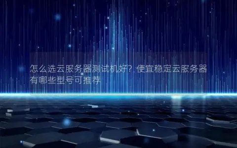 怎么选云服务器测试机好？便宜稳定云服务器有哪些型号可推荐