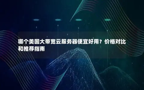 哪个美国大带宽云服务器便宜好用？价格对比和推荐指南