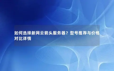 如何选择新网云箭头服务器？型号推荐与价格对比详情