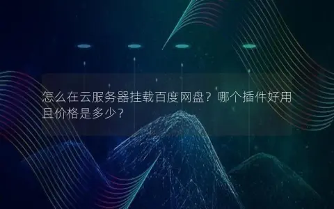 怎么在云服务器挂载百度网盘？哪个插件好用且价格是多少？