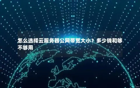 怎么选择云服务器公网带宽大小？多少钱和够不够用