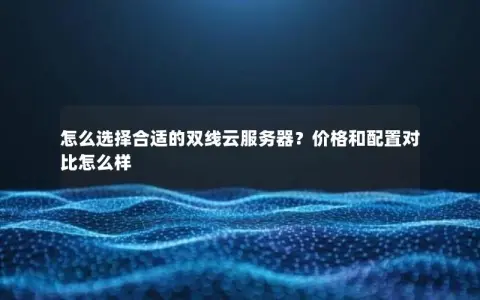 怎么选择合适的双线云服务器？价格和配置对比怎么样