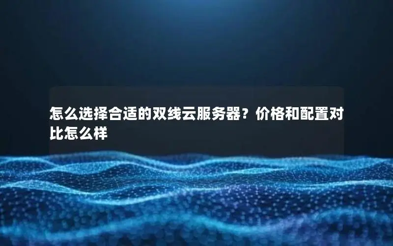 怎么选择合适的双线云服务器?价格和配置对比怎么样 怎么选择合适的双线云服务器?价格和配置对比怎么样