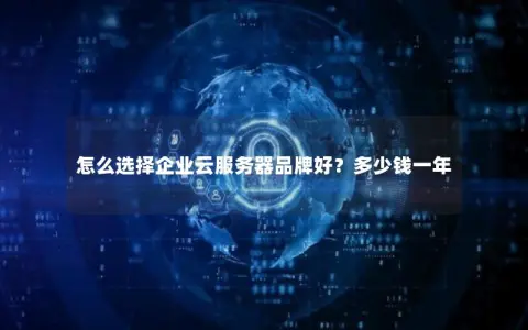 怎么选择企业云服务器品牌好？多少钱一年