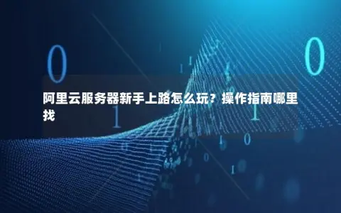 阿里云服务器新手上路怎么玩？操作指南哪里找