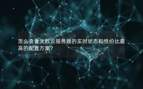 怎么查看义数云服务器的实时状态和性价比最高的配置方案？