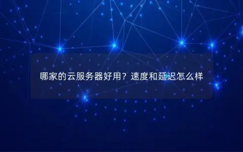 哪家的云服务器好用？速度和延迟怎么样