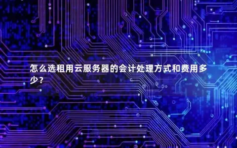 怎么选租用云服务器的会计处理方式和费用多少？