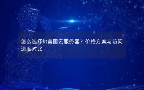 怎么选择kt美国云服务器？价格方案与访问速度对比