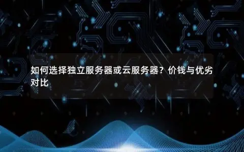 如何选择独立服务器或云服务器？价钱与优劣对比