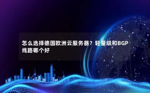 怎么选择德国欧洲云服务器？轻量级和BGP线路哪个好