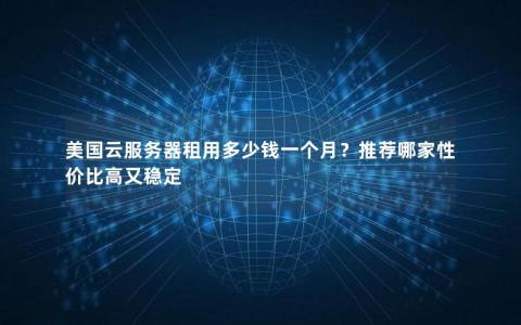美国云服务器租用多少钱一个月？推荐哪家性价比高又稳定