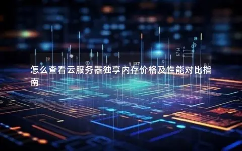怎么查看云服务器独享内存价格及性能对比指南
