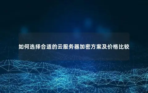 如何选择合适的云服务器加密方案及价格比较