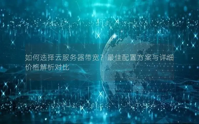 如何选择云服务器带宽？最佳配置方案与详细价格解析对比
