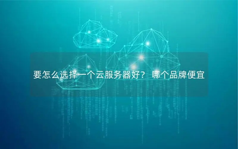 要怎么选择一个云服务器好？ 哪个品牌便宜