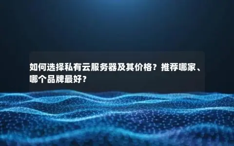 如何选择私有云服务器及其价格？推荐哪家、哪个品牌最好？