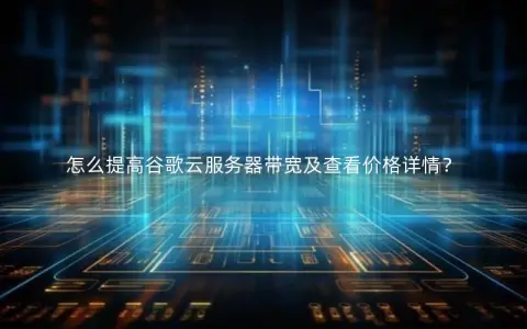 怎么提高谷歌云服务器带宽及查看价格详情？