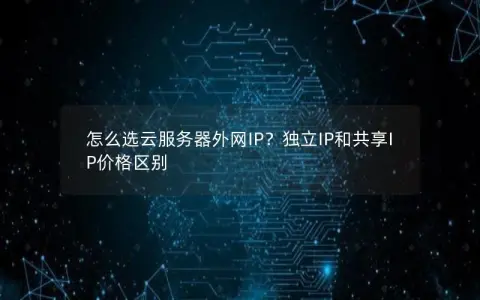 怎么选云服务器外网IP？独立IP和共享IP价格区别