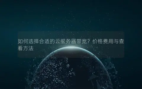 如何选择合适的云服务器带宽？价格费用与查看方法