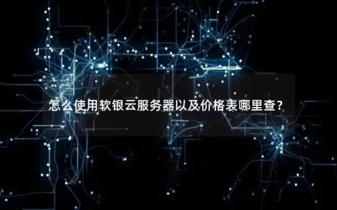 怎么使用软银云服务器以及价格表哪里查？