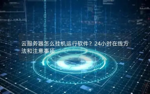 云服务器怎么挂机运行软件？24小时在线方法和注意事项