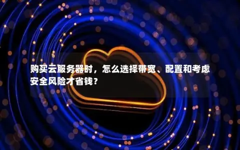 购买云服务器时，怎么选择带宽、配置和考虑安全风险才省钱？