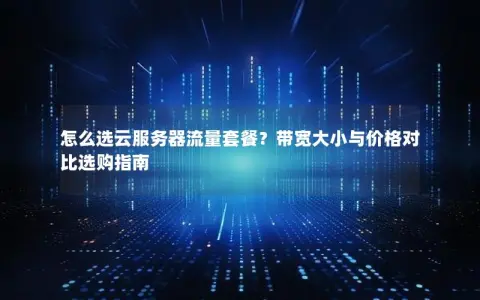 怎么选云服务器流量套餐？带宽大小与价格对比选购指南