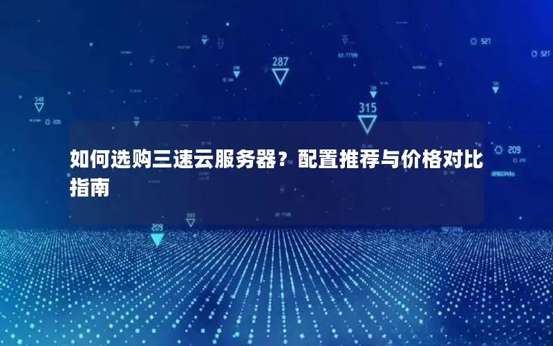 如何选购三速云服务器？配置推荐与价格对比指南