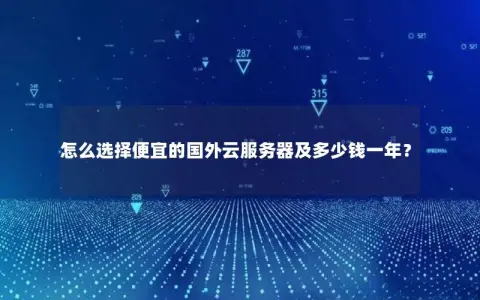 怎么选择便宜的国外云服务器及多少钱一年？
