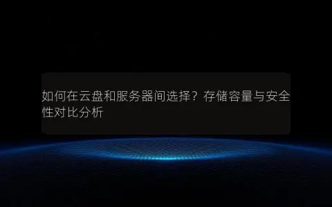 如何在云盘和服务器间选择？存储容量与安全性对比分析