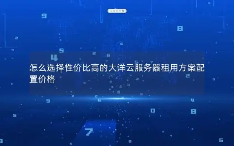 怎么选择性价比高的大洋云服务器租用方案配置价格