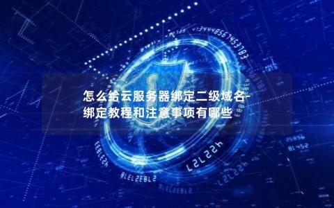 怎么给云服务器绑定二级域名-绑定教程和注意事项有哪些