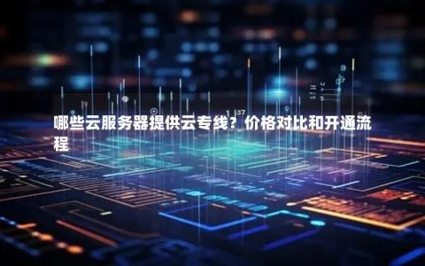 哪些云服务器提供云专线？价格对比和开通流程