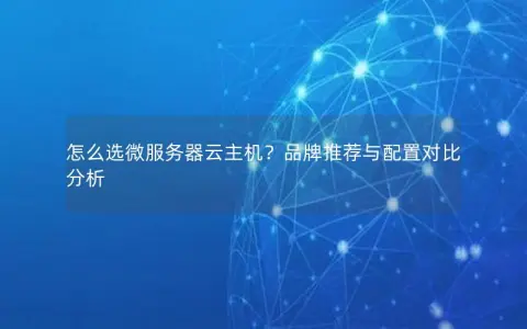 怎么选微服务器云主机？品牌推荐与配置对比分析
