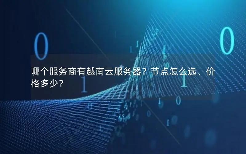 哪个服务商有越南云服务器？节点怎么选、价格多少？