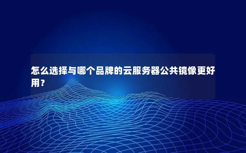 怎么选择与哪个品牌的云服务器公共镜像更好用? 怎么选择与哪个品牌的云服务器公共镜像更好用?