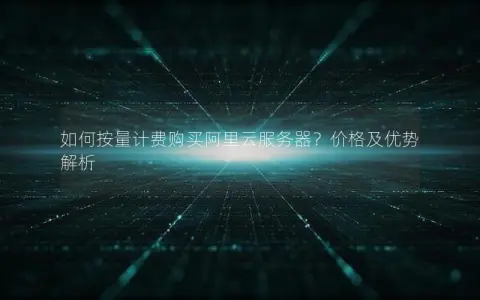 如何按量计费购买阿里云服务器？价格及优势解析