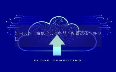 如何选购上海低价云服务器？配置选择与多少钱