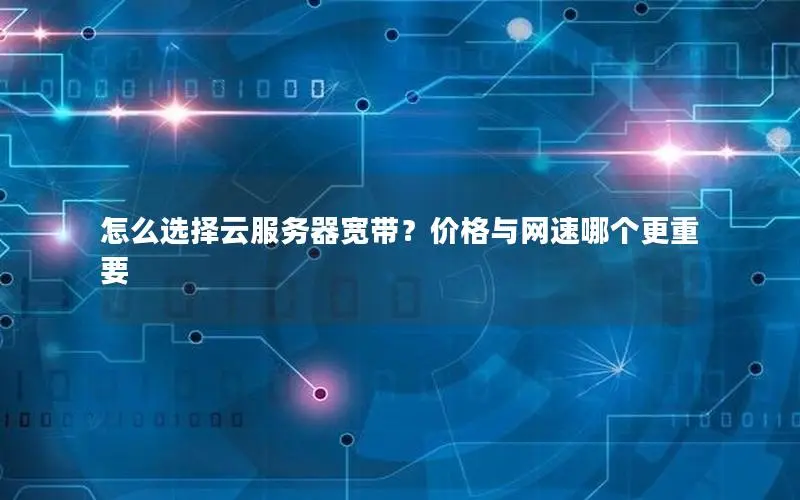 怎么选择云服务器宽带?价格与网速哪个更重要 怎么选择云服务器宽带?价格与网速哪个更重要