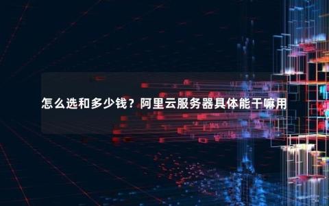 怎么选和多少钱?阿里云服务器具体能干嘛用 怎么选和多少钱?阿里云服务器具体能干嘛用