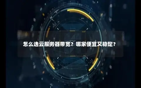 怎么选云服务器带宽？哪家便宜又稳定？