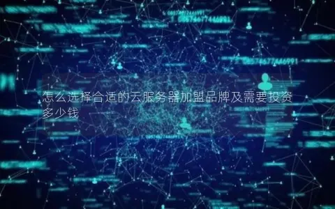 怎么选择合适的云服务器加盟品牌及需要投资多少钱