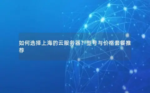 如何选择上海的云服务器？型号与价格套餐推荐