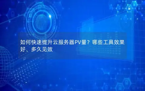 如何快速提升云服务器PV量？哪些工具效果好、多久见效