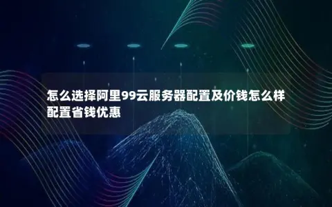 怎么选择阿里99云服务器配置及价钱怎么样配置省钱优惠