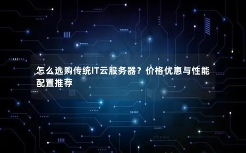 怎么选购传统IT云服务器？价格优惠与性能配置推荐